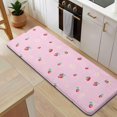 thumbnail image 5 of Red Strawberry Plants Flower Pink Pattern Kitchen Rug Mat,Kitchen Runner Rugs Non Skid Washable,Decorative Kitchen Floor Mats for Kitchen,Sink,Laundry,17"x47.2", 5 of 7