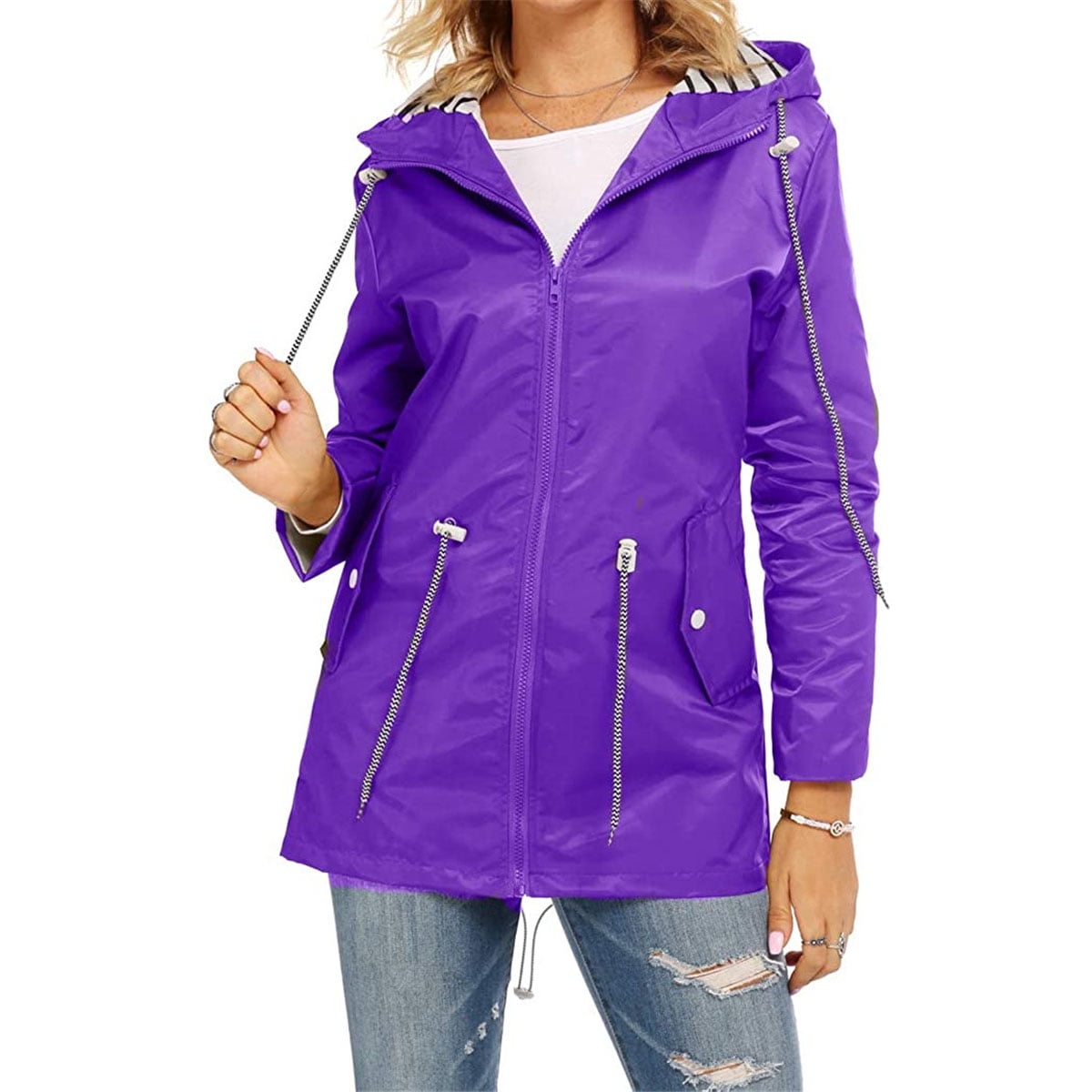 purple raincoat womens