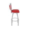thumbnail image 4 of 870 Hadleigh 25" Swivel Counter Stool with Anodized Nickel Finish and Canter Red Seat and Back, 4 of 5