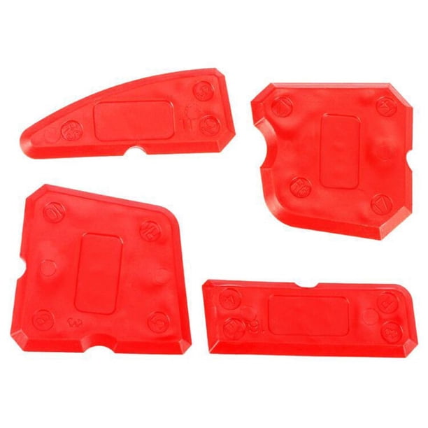 4 Uds espátula alisadora removedor de sellador calafateo raspador Kit de lechada (rojo)