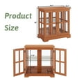 thumbnail image 3 of MDQMD Small Curio Cabinet with Adjustable Shelf,Glass Display Cabinet with Light for Living Room Entryway,Dark Oak, 3 of 9