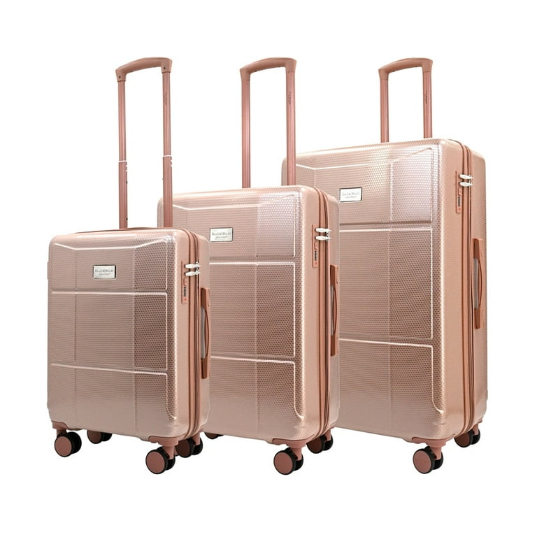Isaac Mizrahi Aero 3-Piece Luggage Set, Hard Shell Spinner, Rose