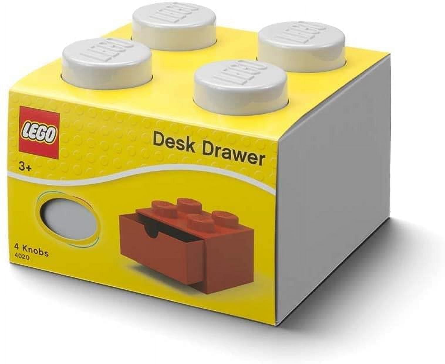 LEGO Desk Drawer Stackable Storage with 4 Knobs, in Grey