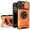 Orange, variant on for iPhone 16 Pro Max case with 360° Rotation Magnetic Ring Compatible with MagSafe Sliding Camera Cover Foldable Stand Military-Grade Shockproof Protective Case, Silver