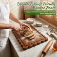 thumbnail image 5 of Kikcoin 4-Piece Bamboo Cutting Board Set with Storage Stand, Deep-Carbonized Wood Chopping Boards for Kitchen, Reversible Charcuterie Serving Tray, 5 of 9