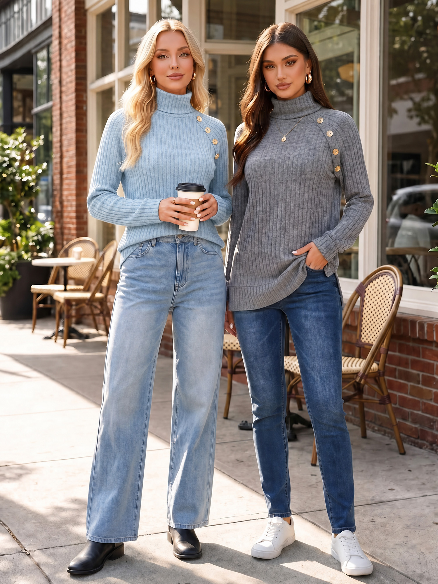 Moyiko Women's Turtleneck Long Sleeve Tunic Top photo 5