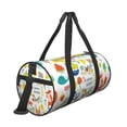 thumbnail image 3 of Xecao Summer Animal print Round Travel Duffel Bag is a foldable gym bag with an inner pocket, perfect for travel sports, 3 of 8