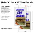 thumbnail image 2 of Chicken Fried Steak Sandwich (2-PACK) 24" x 36" Vinyl Decals | Sign Insert Peel & Stick Decals Stickers Window Signs, 2 of 2