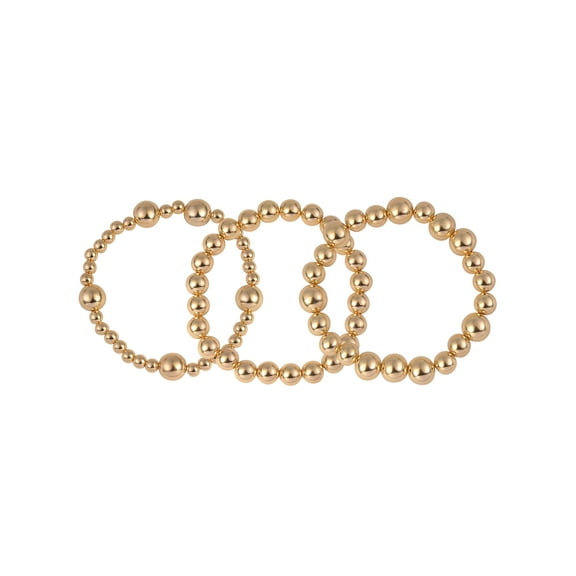 Time and Tru Adult Female Gold-Tone Textured Cast 3pc Stretch Bracelet Set