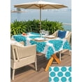 thumbnail image 4 of Outdoor Tablecloth with Umbrella Hole and Zipper, Turquoise Dahlia Rectangle Table Cloth 60x102 Inch Waterproof Tablecloth, Country Gray Abstract Floral Flowers Picnic Table Cover for Patio Camping, 4 of 7