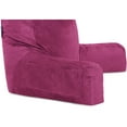 thumbnail image 6 of XXL Husband Pillow Aspen Edition - Big Reading & Bed Rest Pillow with Arms & Detach Neck Roll on Bungee Cord - Premium Memory Foam, Reversible 2 Sided Covers Micro Suede or Plush, Sliding Raspberry, 6 of 9