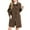 Coffee, variant on Women's Mid Length Single-Breasted Coat Causal Overcoat with Pockets, Warm Outerwear for Fall and Winter