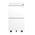 thumbnail image 2 of Hassch 2 Drawer File Cabinet with Wheels, Rolling Metal Cabinet with Lock for Home Office, Modern Filing Cabinet for Hanging Legal/Letter/A4 Size, Antique White, 2 of 7