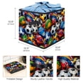 thumbnail image 3 of Football Foldable Organizer Bins Storage Containers Storage Bin with Handle, 10.8"x10.5"x10.6", Large Capacity, 3 of 6