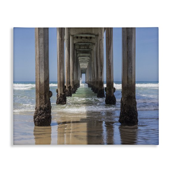 Stupell Industries Industrial Beach Coast under Wharf Pillars Canvas Art, 20 x 16, by Barbara Markoff