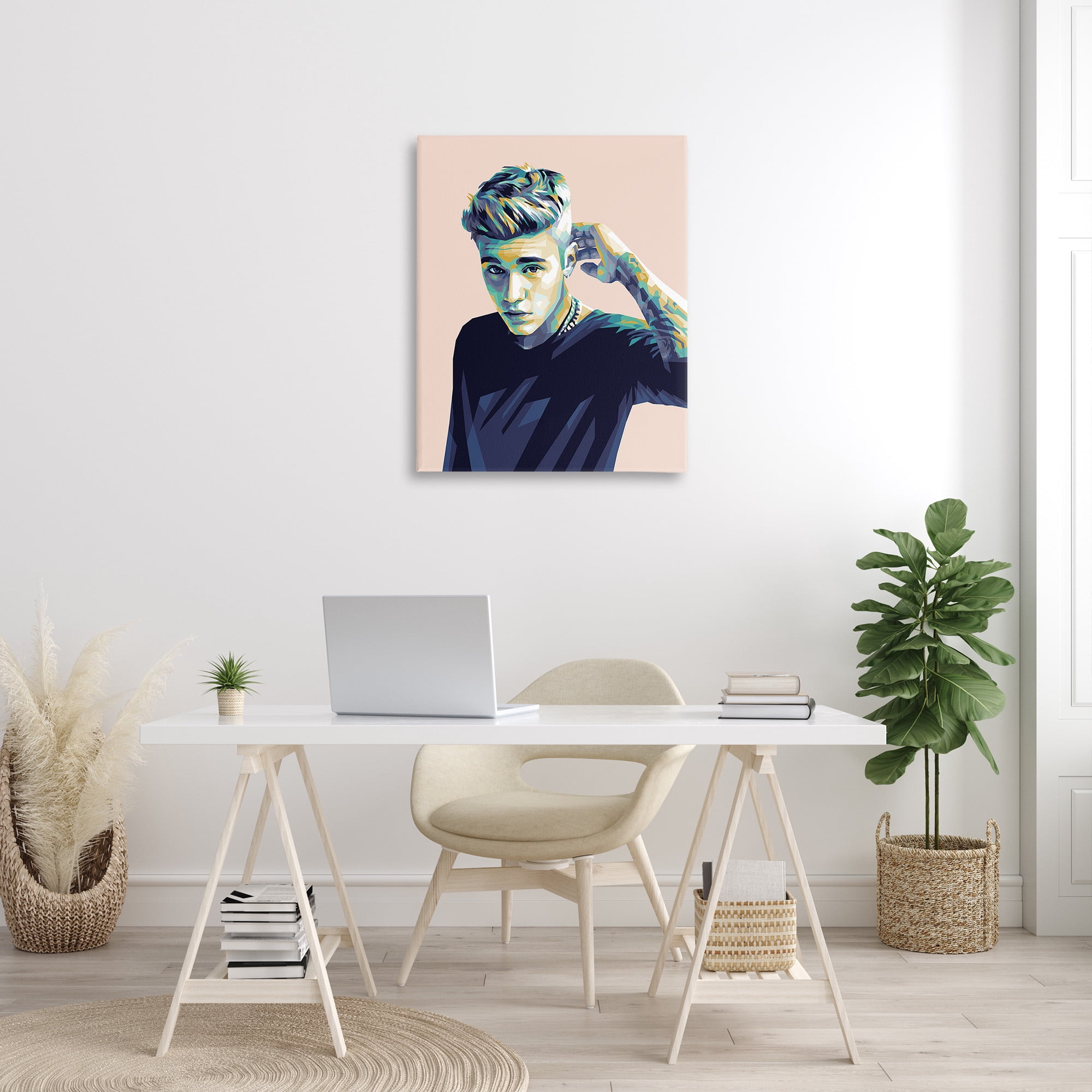 Stupell Industries Justin with Subtle Hues Abstract Painting Gallery Wrapped Canvas Art Print Wall Art, 30 x 40