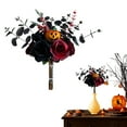 thumbnail image 2 of Bouquet-Fall&nbsp;Decor-Black Halloween Flowers Bouquet – Orange and Black Artificial for Halloween Home Decor Gothic Indoor Decoration Bathroom Kitchen Table Centerpiece Arrangement, 2 of 4
