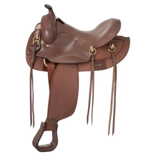 Tough1 Saddle Western Synthetic Gait Horse Trail 15 1/2" Brown KS715