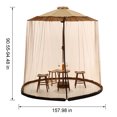 thumbnail image 5 of TOPCHANCES 12-13ft Patio Umbrella Mosquito Netting with Zipper Door, Polyester Mesh Screen, Height Diameter Adjustable, for Outdoor Patio Garden, 400x240cm(DxH), Brown, 5 of 10