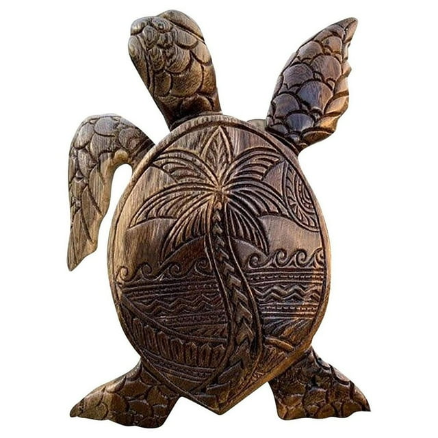 MesaSe Turtle Woodcarving Desktop Decor Tortoise Sculptures Statue Creative Gift Hand-Carved Crafts Ornament