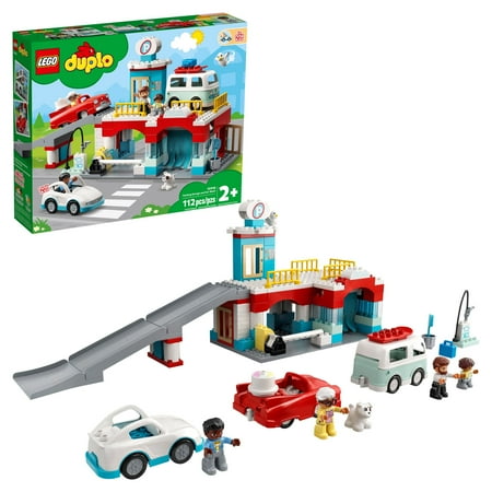 UPC: 0673419338134 | LEGO DUPLO Parking Garage and Car Wash 10948 a Kids’ Building Toy for 2 year old Boys and Girls and up Featuring a Car Wash Gas Station and Car Park; New 2021 (112 Pieces)