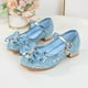 thumbnail image 1 of Zapatos de princesa para niñas, con lazo, tacones altos, zapatos de rendimiento para niñas medianas y grandes, zapatos individuales para niñas pequeñas, 1 of 6