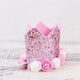 thumbnail image 3 of KAKOWELY 1 gorro de cumpleaños infantil con corona de flores y lentejuelas para decoración de fiesta (gorro rosa), 3 of 4