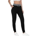 thumbnail image 4 of Aiyino Women's Stretch Sweatpants Cozy Joggers Pants Tapered Active Yoga Lounge Travel Pants with Pockets L, Black, 4 of 7