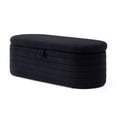 thumbnail image 4 of Modern End of Bed Bench with Storage Upholstered Sherpa Fabric Large Storage Bench Ottoman Shoe Stool Long Bench Window Sitting Toy Storage Bench for Bedroom,Living Room,Entryway,Black, 4 of 6
