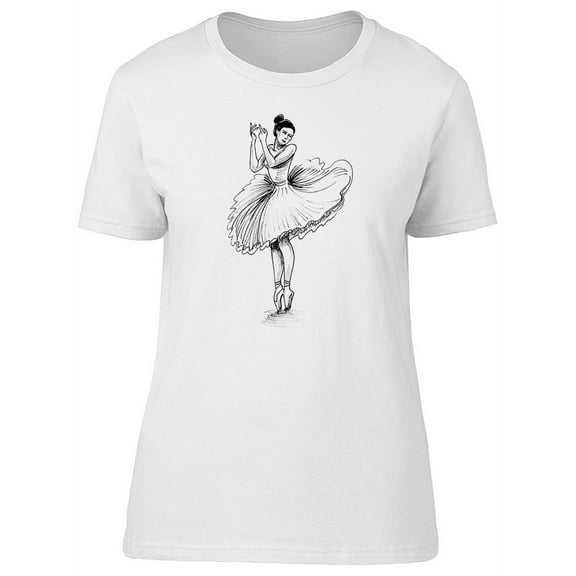Ballerina Dancing B&W Tee Women's -Image by Shutterstock