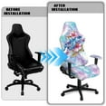 thumbnail image 5 of Xoenoiee Turtle Hibiscus Butterfly Tie Dye Pattern Gaming Chair Covers, Soft Non-Slip Gamer Chair Cover with Armrest Cover for Computer Reclining Racing Ruffled Gamer Chair Protector (No Chair), 5 of 7