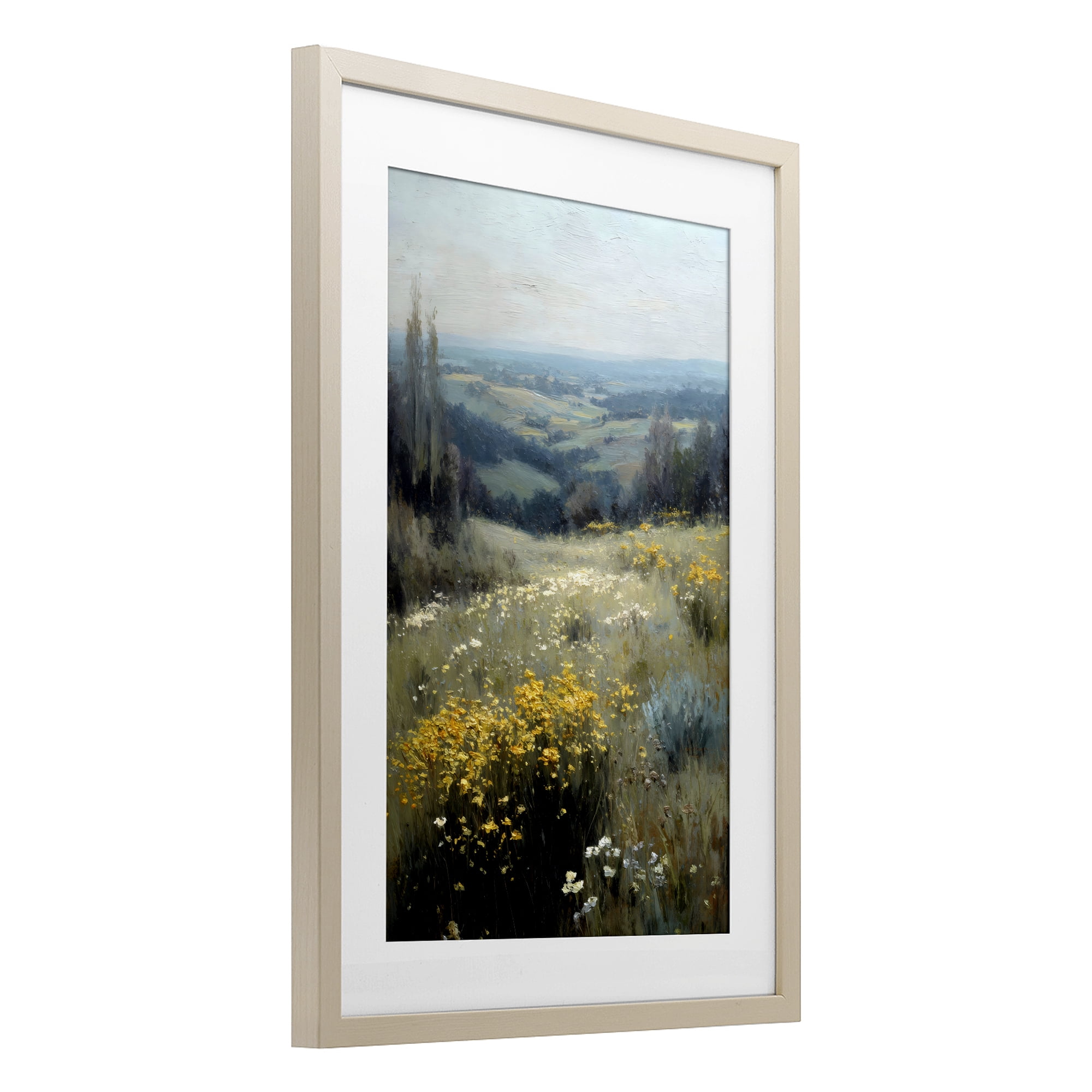 Stupell Industries Sporadic Meadow Flowers Birch Framed Print Under Glass, design by Petal Prints Design