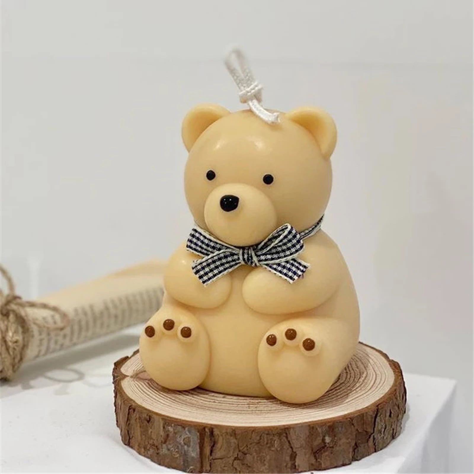 Wholesale Y998 New Design Teddy Bear Epoxy Resin Silicone Candle Mold with  Base Holder Mold From m.