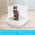 thumbnail image 3 of Clear Cat Litter Box Splash Guard, 3 Pcs Reusable High Sided Pee Shields for Open Top Litter Pan, -Splashing Cat Toilet Training Kit for Straight or Curved Sides, 15 x 11.5 Inch, 3 of 4