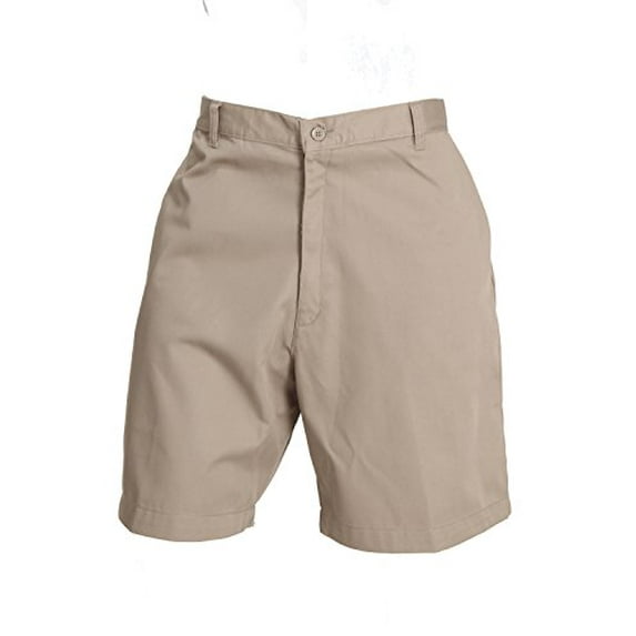 Men's Shorts, Work Shorts, Khaki 9 inch inseam,Soil Release, 65% Poly 35% Cotton Twill with Two side Pockets, Two Welt Pockets and 1 Phone Pocket on right leg side with Button.