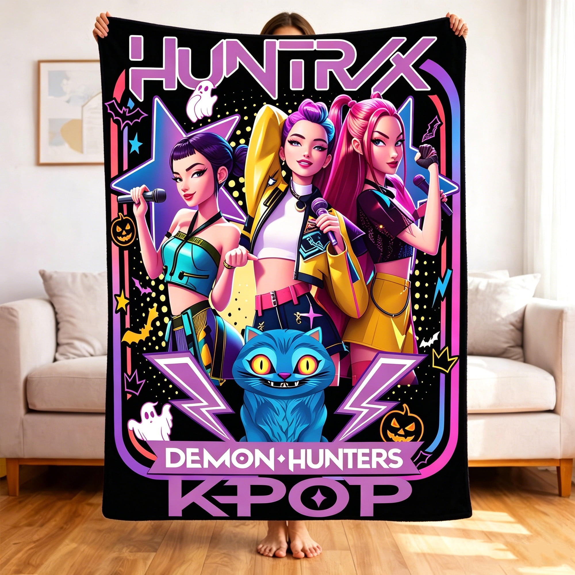 Premium Custom Flannel Blanket Personalized Soft Cozy Throw Blanket All Season Washable For Sofa Couch Bed Gift Home Décor - Kpop Fantasy Warrior 20 40x50
