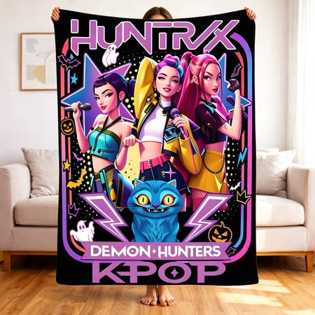 Premium Custom Flannel Blanket Personalized Soft Cozy Throw Blanket All Season Washable For Sofa Couch Bed Gift Home Décor - Kpop Fantasy Warrior 20 50x60