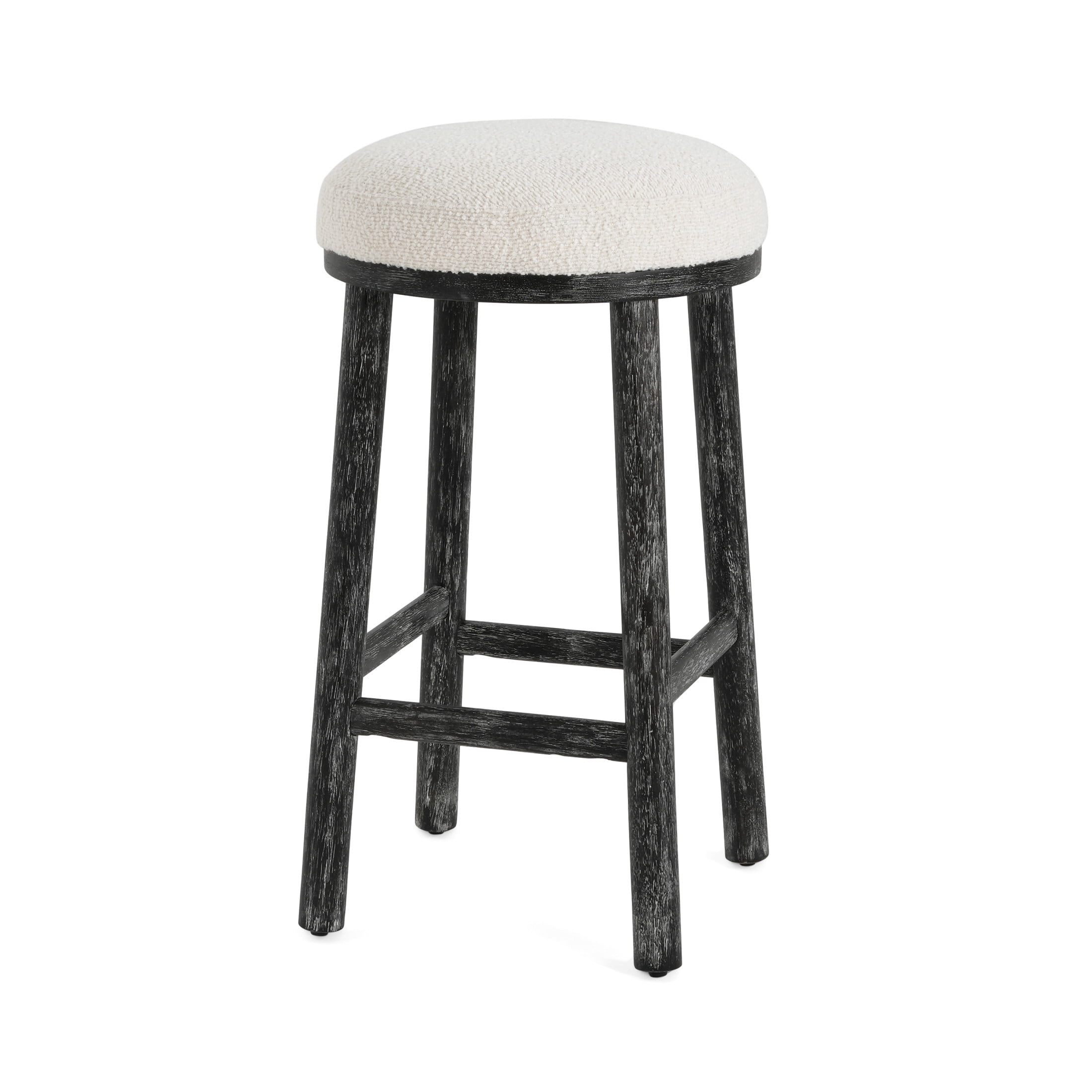 Christopher Knight Home Rustic 27.36" Counter Height Bar Stools, Solid Wood Frame, Black, Set of 4