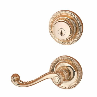 Renovators Supply Ornate Traditionally Roped Brass Door Lock Set Complete Kit w/Roped Lever Handles 4" Long, 2" Proj., 2 3/8" Backset