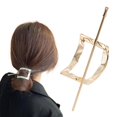 thumbnail image 1 of Hoop And Pin Barrette Vintage Geometric Hair Circle And Sticks Hair Accessory Metal Arc Hair Edit Hoop Clips,Gold Polyester Hair Clip, 1 of 8