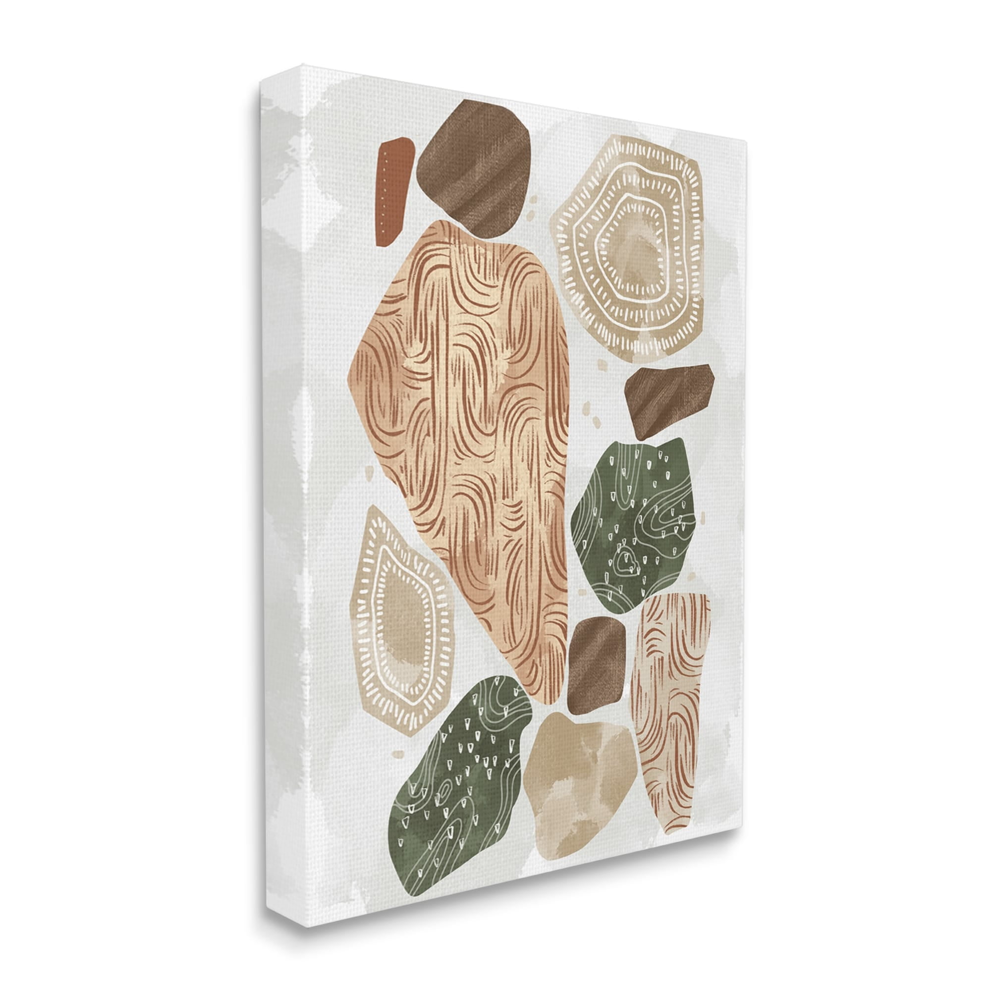 Stupell Industries Earthy Patterned Geometric Shapes Fresh Abstract Canvas Wall Art, 16 x 20, Design by Ziwei Li