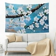 thumbnail image 5 of Shiartex White Flowers Tapestry Home Decor 100% Polyester Wall Art 60x40in, 5 of 7