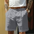 thumbnail image 1 of toraway Male Summer Casual Solid Short Pant Button Short Trouser Pant Pocket Short Fashion Short S, 1 of 3