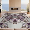 thumbnail image 2 of Design&I 9'x12' Washable Area Rug Snag-Free Vintage Pastel Petal Symmetry Flower Lilac Dorm Purple Boho Playful for Dining Room, Basement, Large Office, 2 of 7