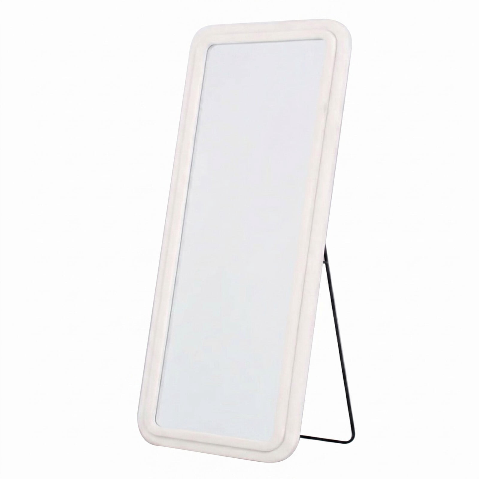 Gleamira 71"x32" Full Length Mirror Rectangular Floor Mirror Flannel Wrapped Wooden Frame Hanging Leaning Mirror,White