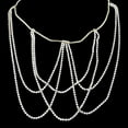 thumbnail image 3 of Bohemian Rhinestone Multi Layers Leg Thigh Chain Shiny Tennis Chain Summer Beach Bikini Body Chain Crystal Sexy Body Jewelry for Women and Girls(Gold), 3 of 10