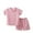 Pink, variant on Penkiiy Kids Summer Sport T-Shirt and Shorts Set Plaid Print Clothing Sets Tracksuit Pink for 9-10 Years