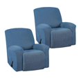 thumbnail image 2 of 2pc Elastic Recliner Sofa Cover Non Slip Soft Armchair Slipcover Blue, 2 of 5