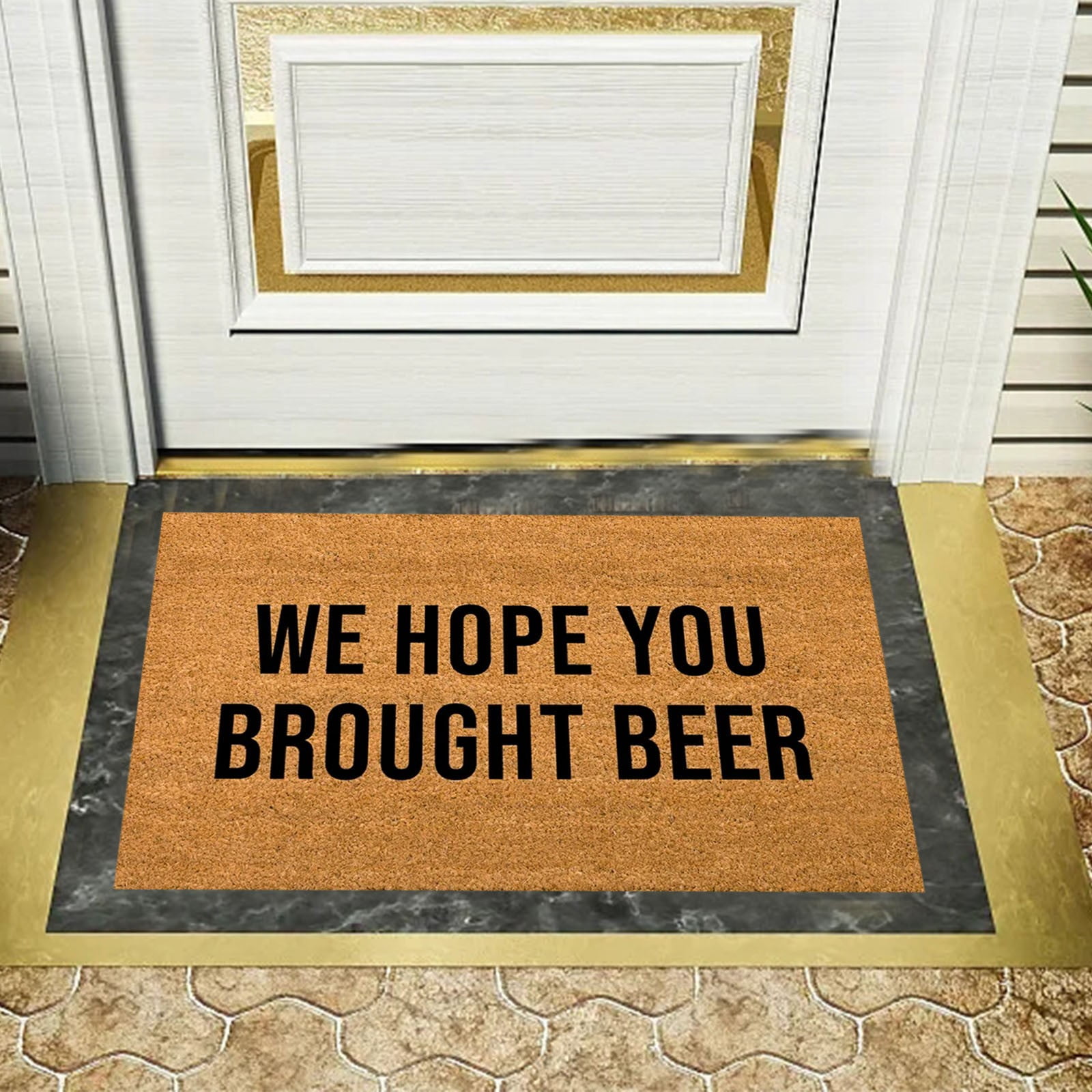 GDDTOY Real Friends Bring Beer Funny Doormat Welcome Mat Funny