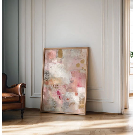Pink Abstract Wall Art Print, Unframed Paper Poster 8x10in